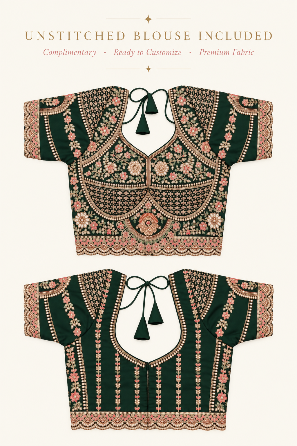 Unstitched Blouse Included - Infographic